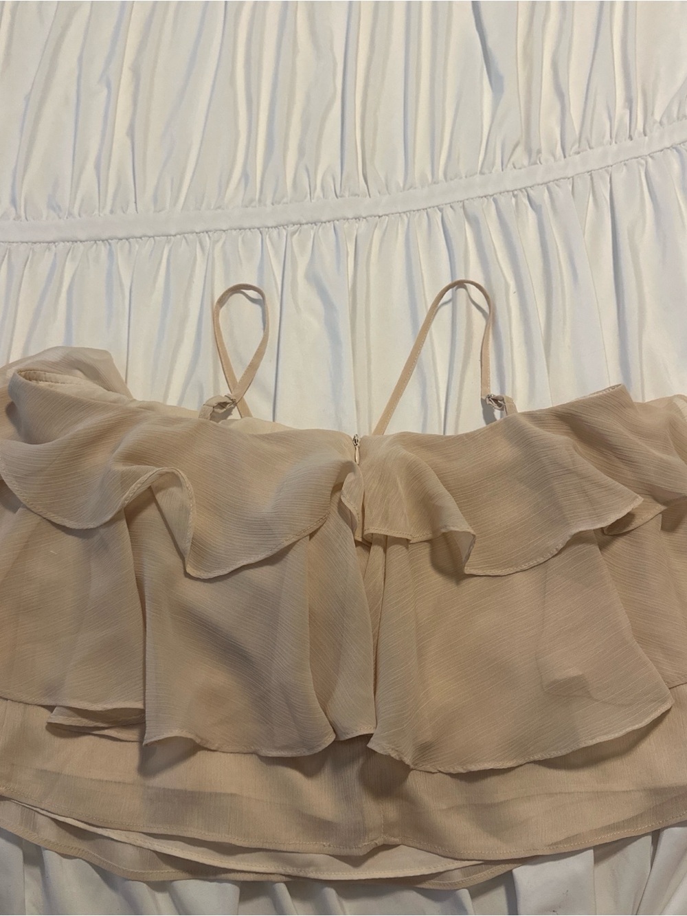 Beige Ruffle Halter Top - Picture 2 of 4